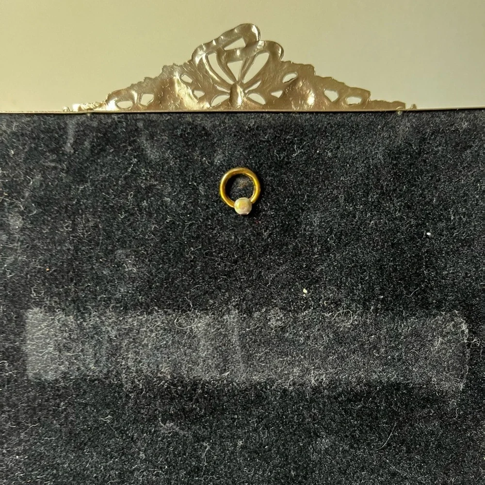 Silver  Vintage ornate wall picture frame 9.5”x5.5”